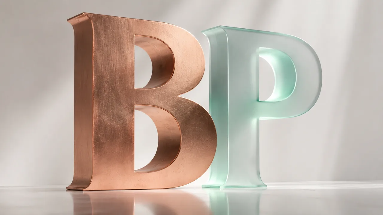 Benny and Penny's sculptural B and P brand mark