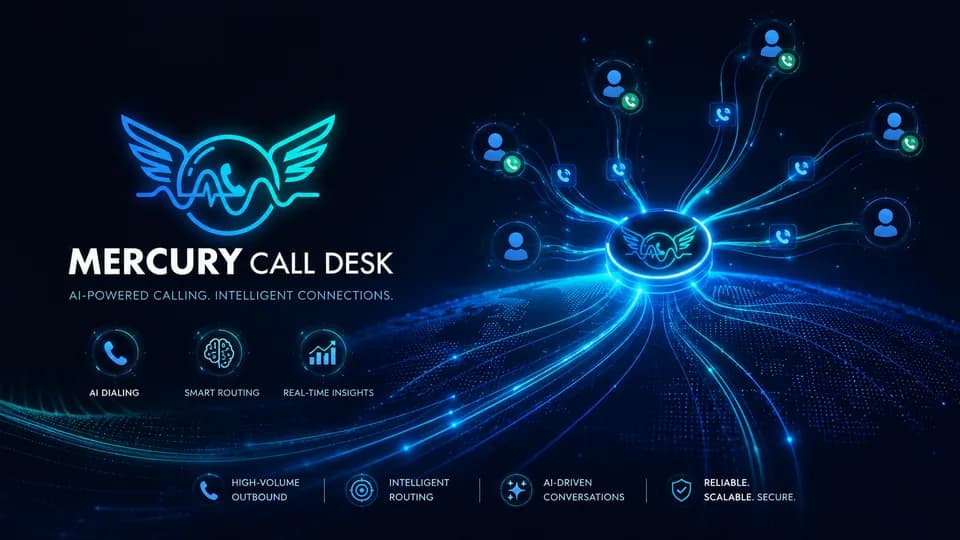 Mercury Call Desk AI-powered telephony network visual